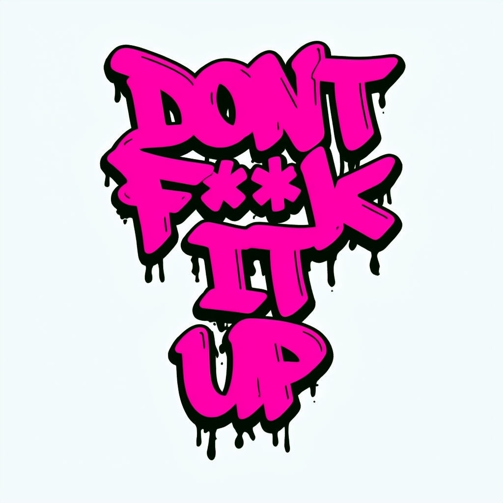 Don't Fuck It Up Bold Graffiti Sticker Design