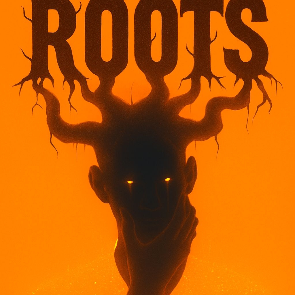 Surreal Dark Roots Concept Art with Human Silhouette Spotify Album Cover