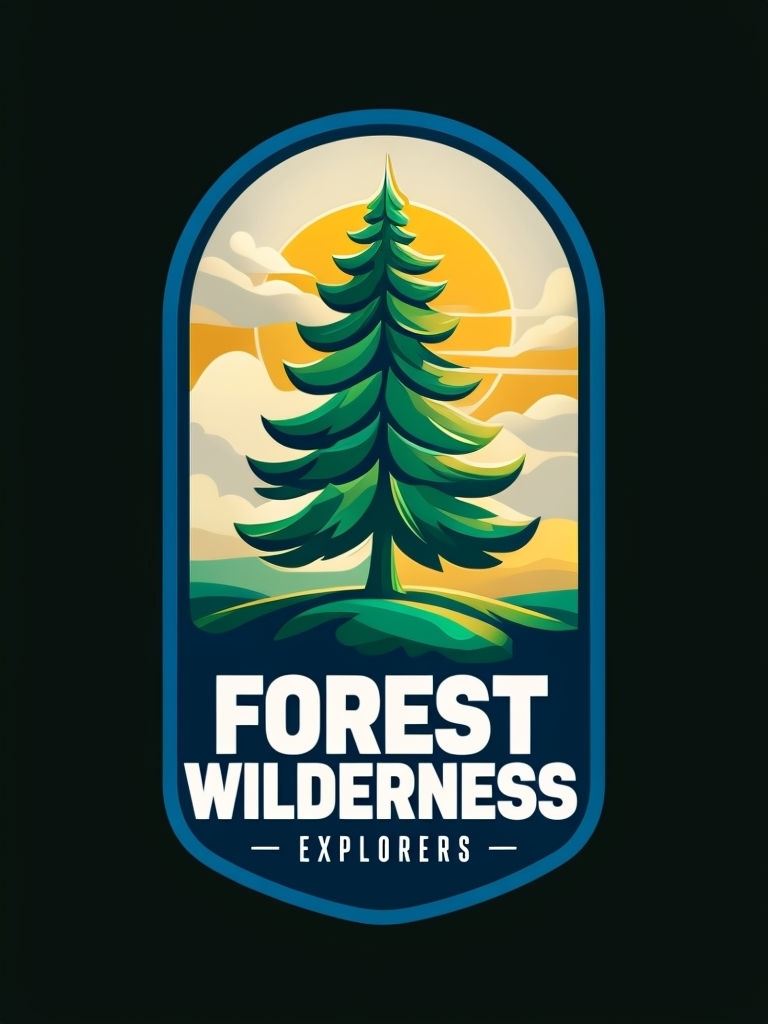 Majestic Pine Tree Logo with Forest Wilderness Theme T-Shirt