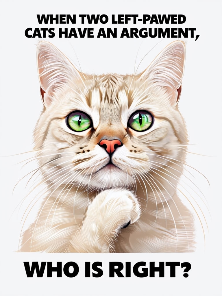 Thoughtful Tabby Cat with Humorous Argument Text Meme