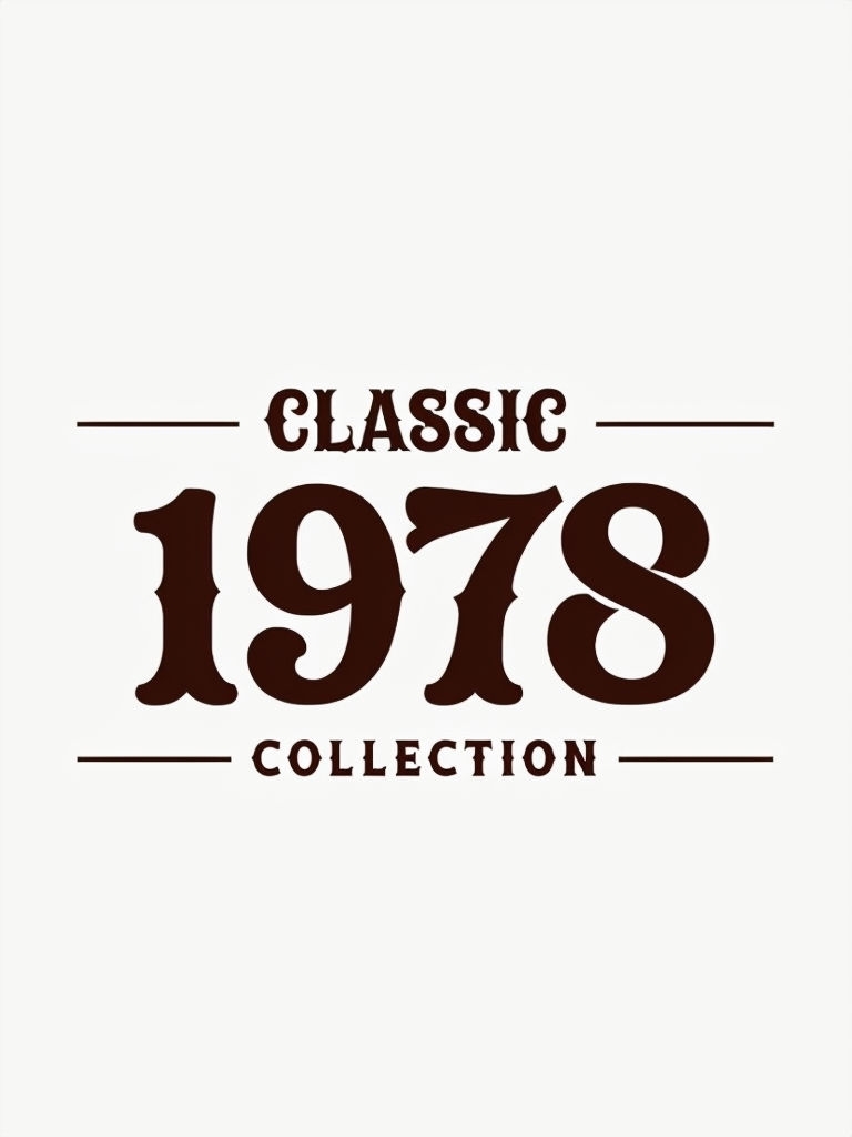 Classic Vintage 1978 Collection Logo Design T-Shirt