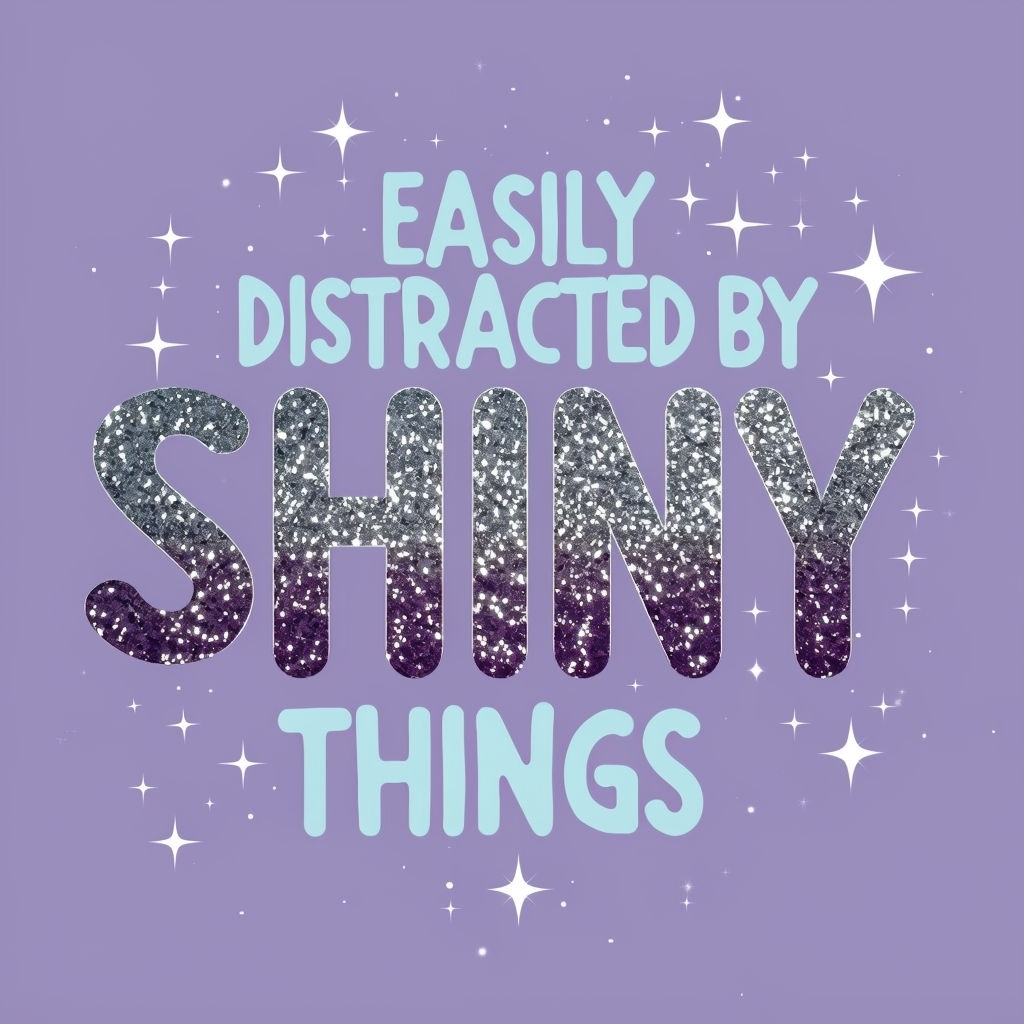 Easily Distracted by Shiny Things Playful T-Shirt