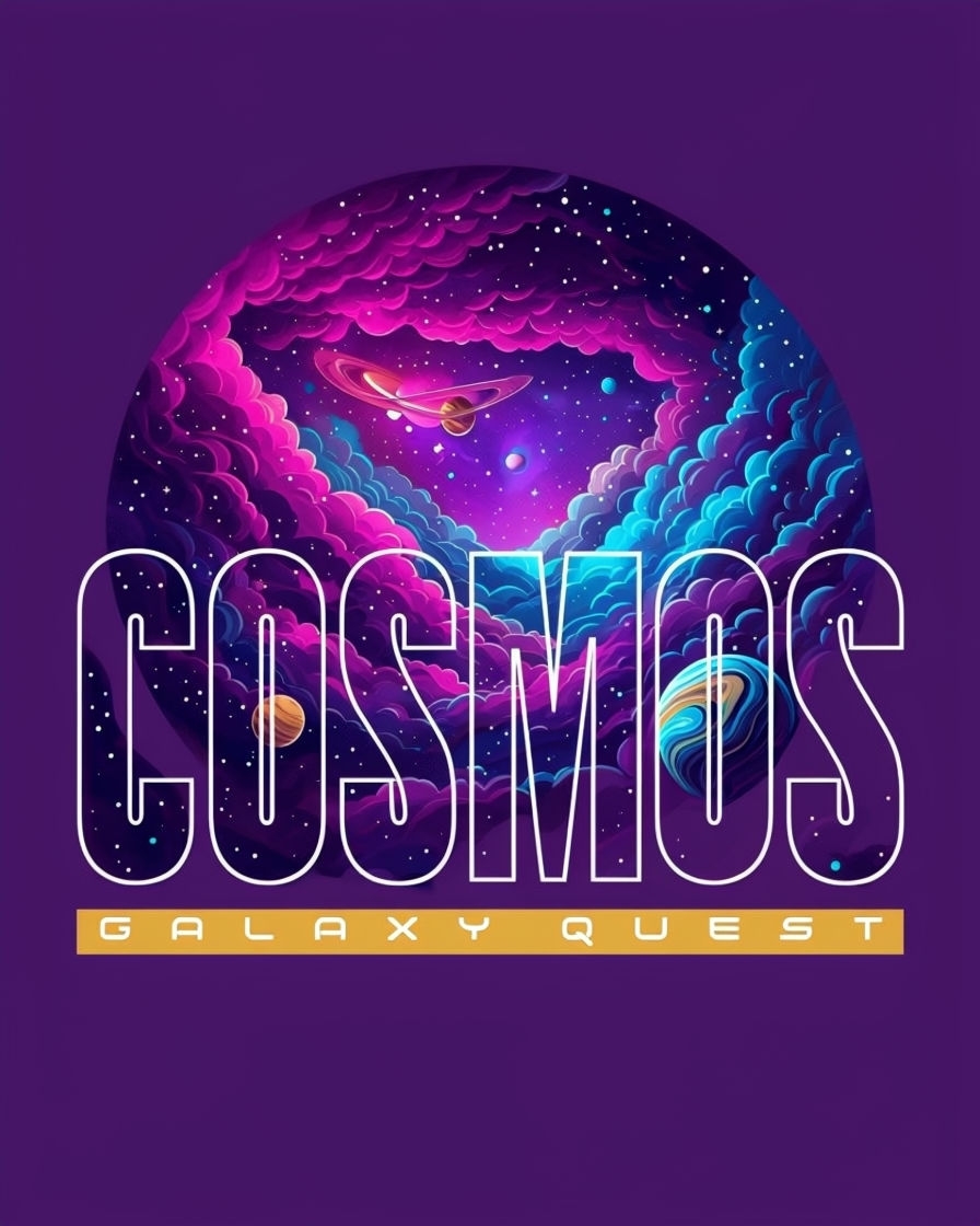 Vibrant Cosmos Nebula Illustration for Galaxy Quest Poster