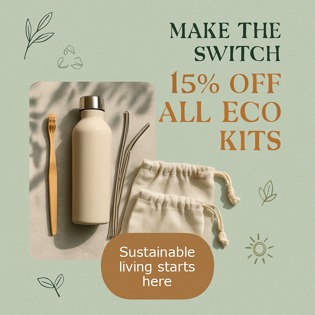 Minimalist Eco-Friendly Sustainable Living Advertisement Poster