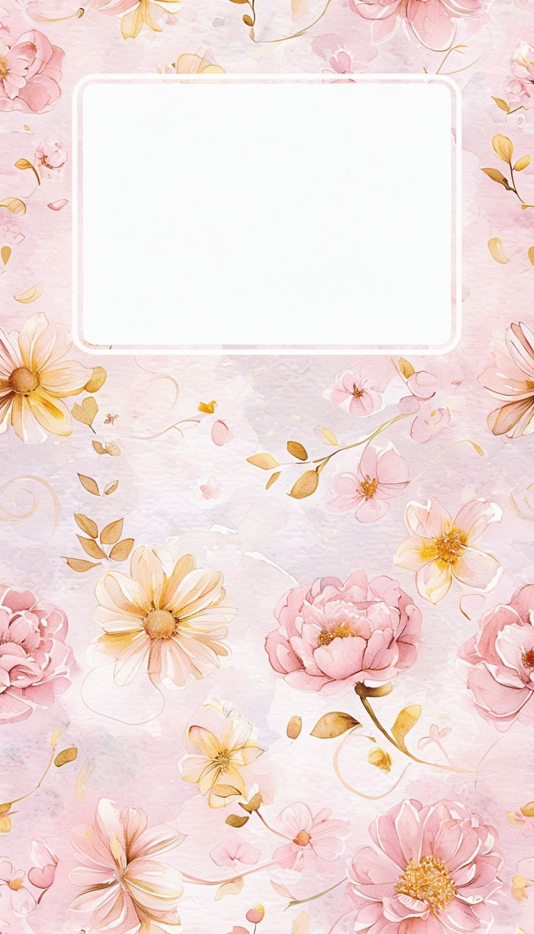 Delicate Watercolor Floral Pattern Design for EBook Cover