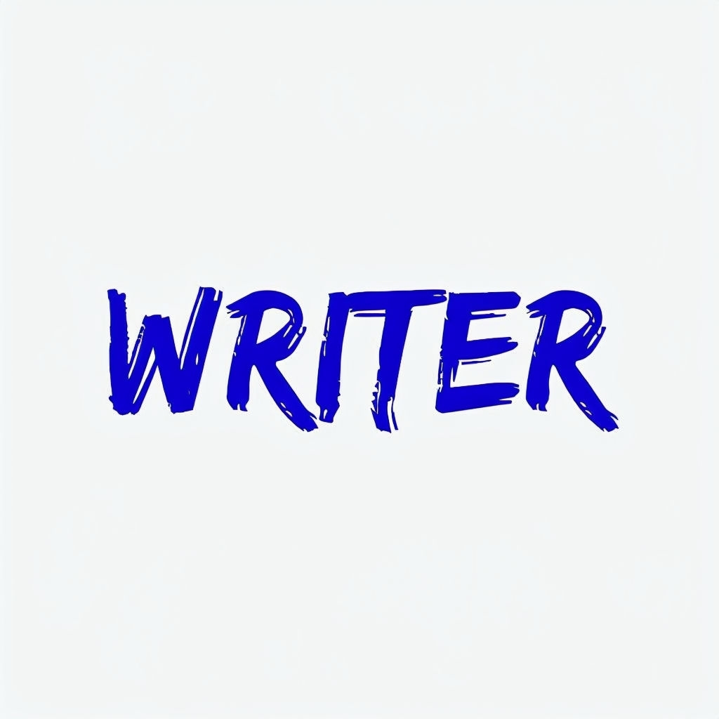Bold Dark Blue WRITER Motivational Typographic Mug