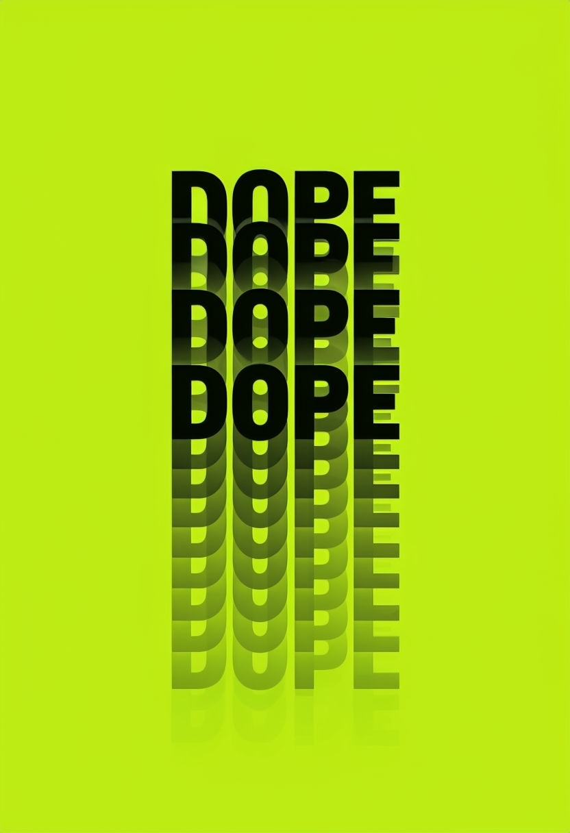 Bold Minimalist DOPE Typography Design on Lime Green Poster