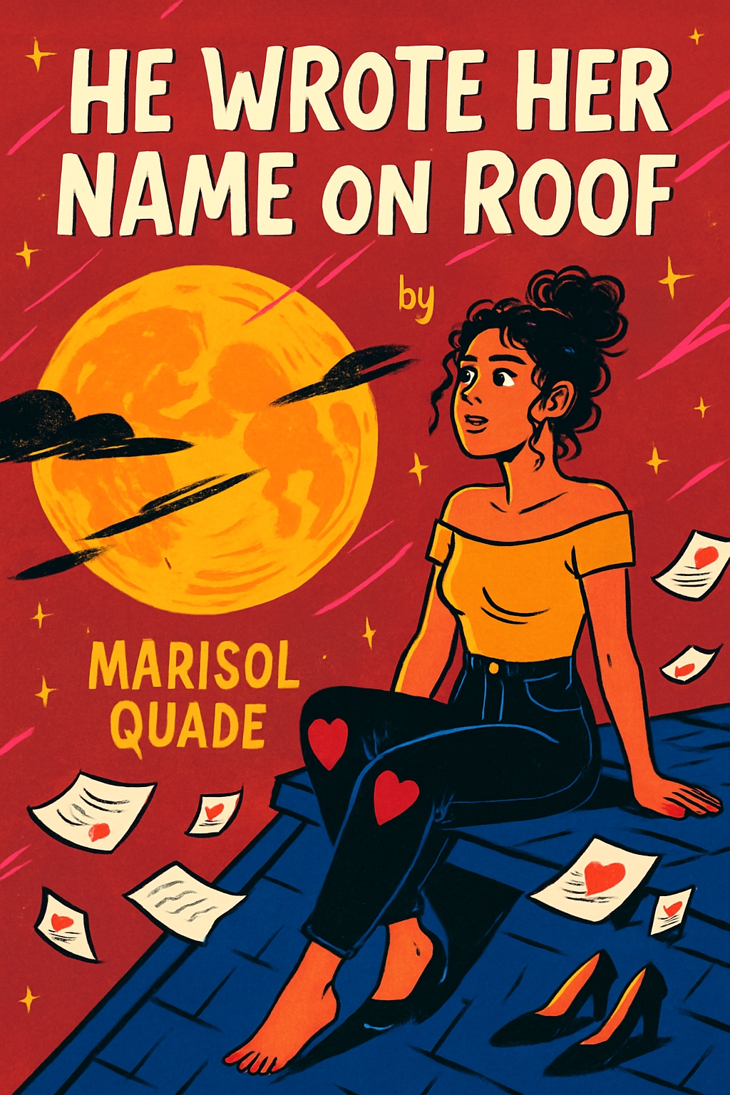 Vibrant Retro Comic Style EBook Cover Illustration for Romance