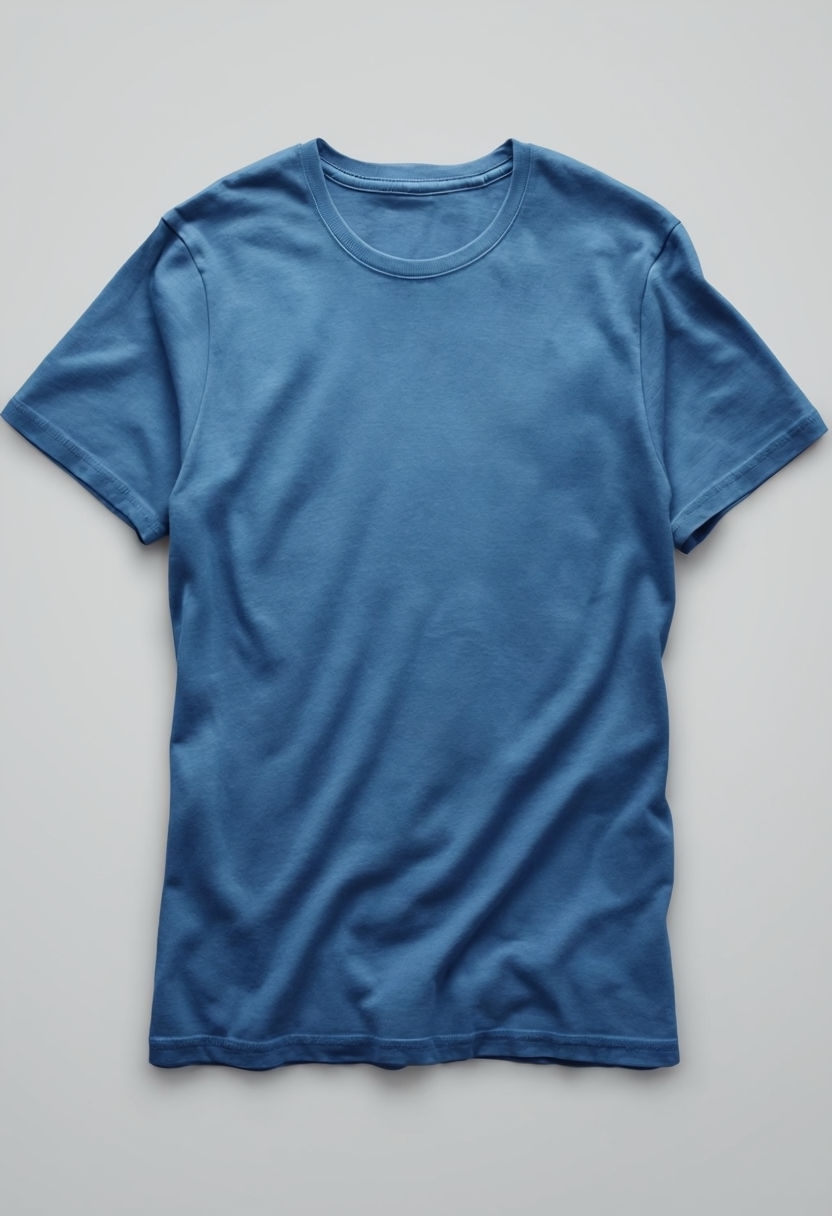 Blue Vintage Short-Sleeved T-Shirt Mockup Display