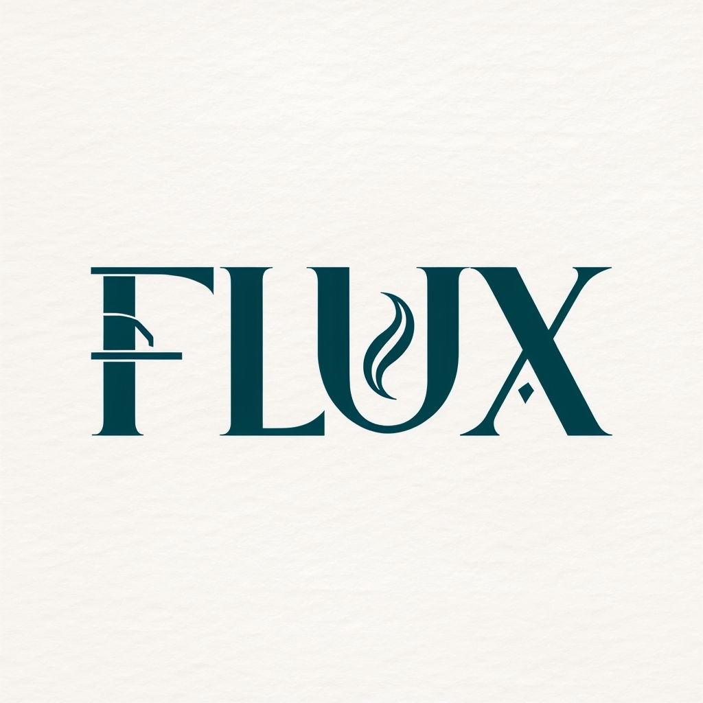 Elegant Geometric FLUX Logo Design on Soft Textured Background Logo