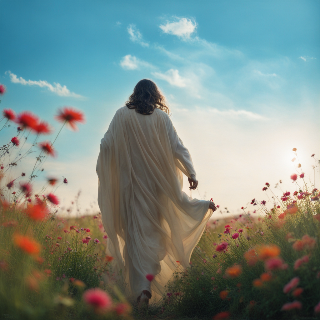 200mm f/2.8 full body profile portrait of Jesus with a veil ... by Kawther River - Playground