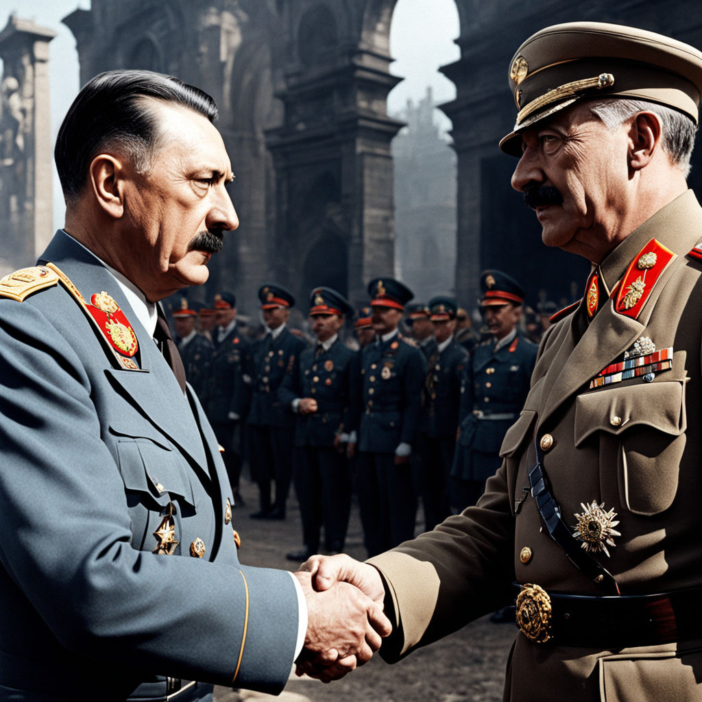 Adolf Hitler and Joseph Stalin shaking hand in zoomed image ... by ...