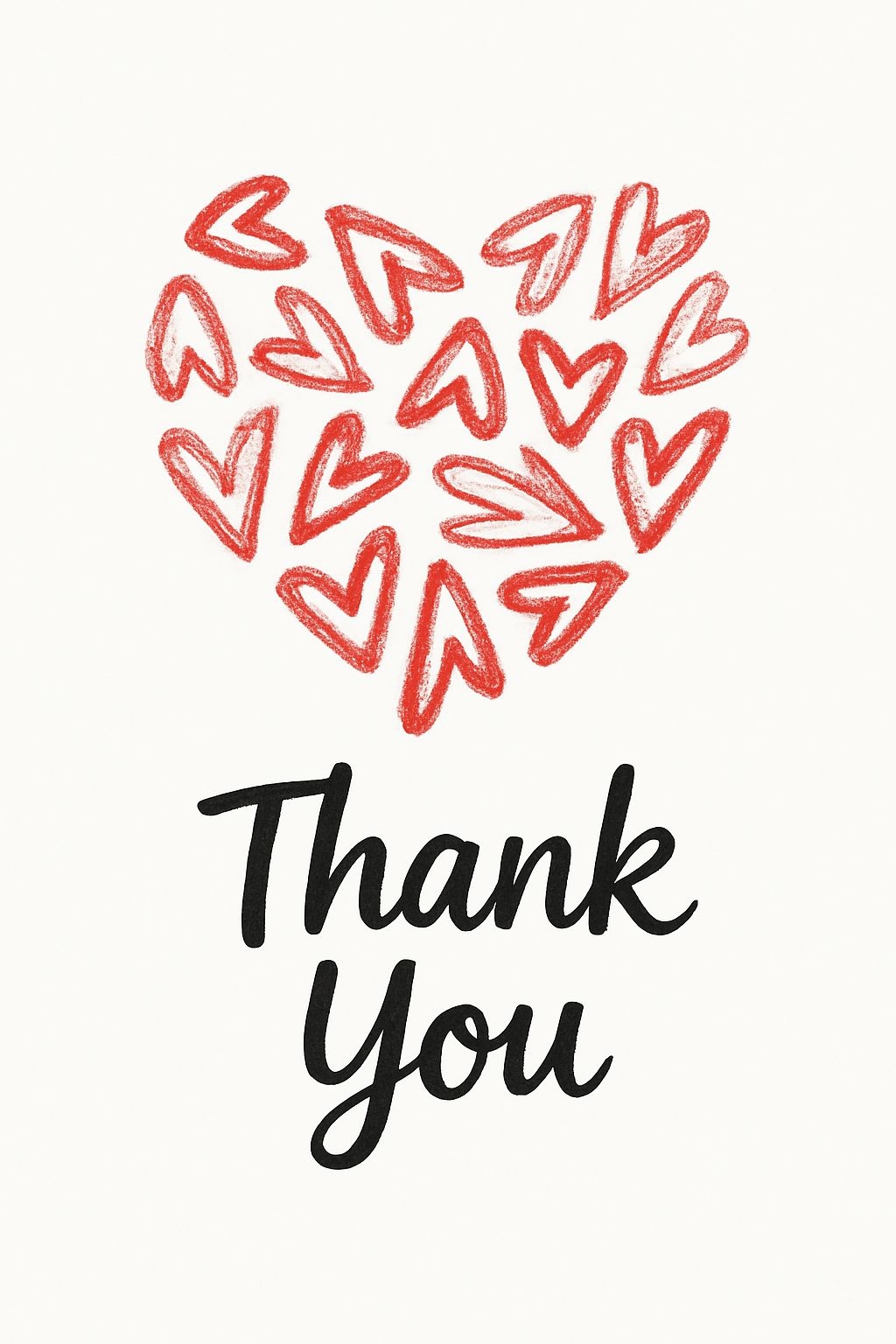 Vibrant Red Heart-Shaped Thank You Card Design for Special Occasions Cards & Invites