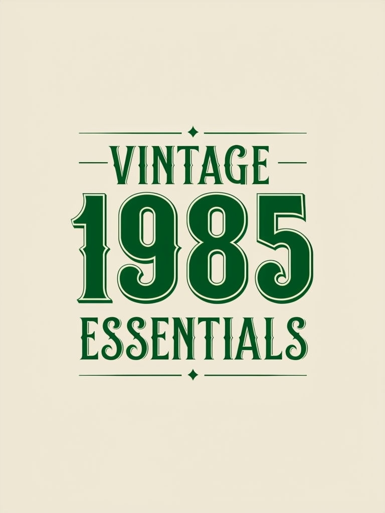 Vintage 1985 Essentials Minimalist Typography T-Shirt