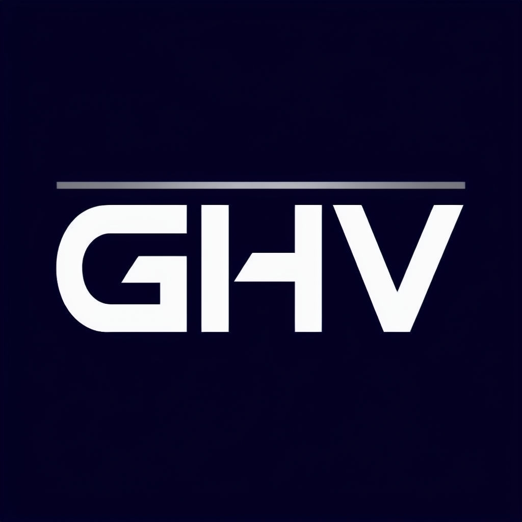 Elegant High-Contrast Navy Blue GHV Monogram Logo Design Monogram