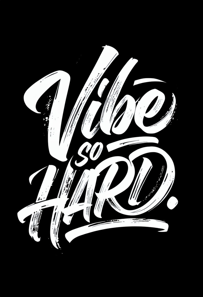 Bold White Typography 'Vibe so HARD.' on Black Background Poster