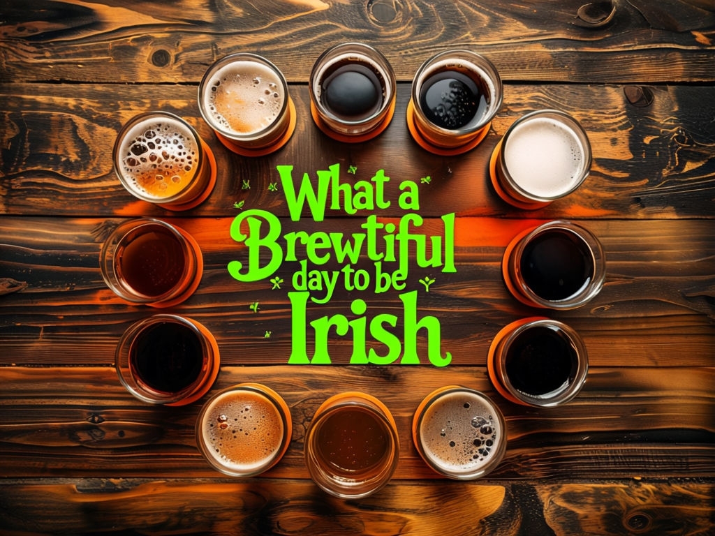 Brewtiful Day with Irish Beers and Coasters Social Media Post