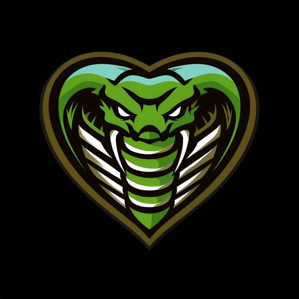 Bold Emerald Green Cobra Head Illustration Sticker
