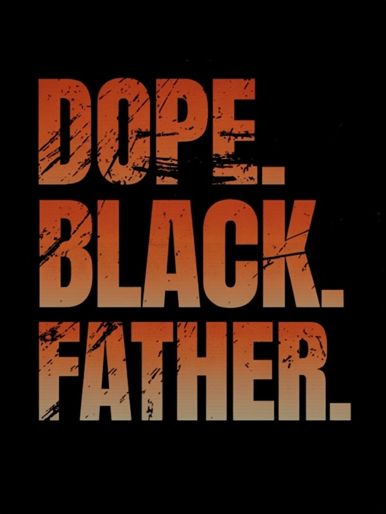 Bold Distressed Dope Black Father Text Design T-Shirt
