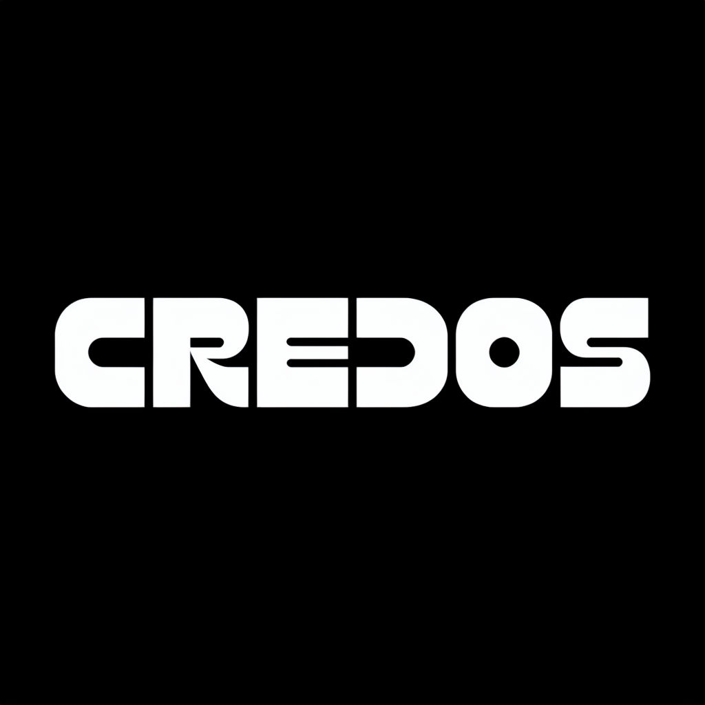 Bold Modern CREDOS Typography on Black Background Logo