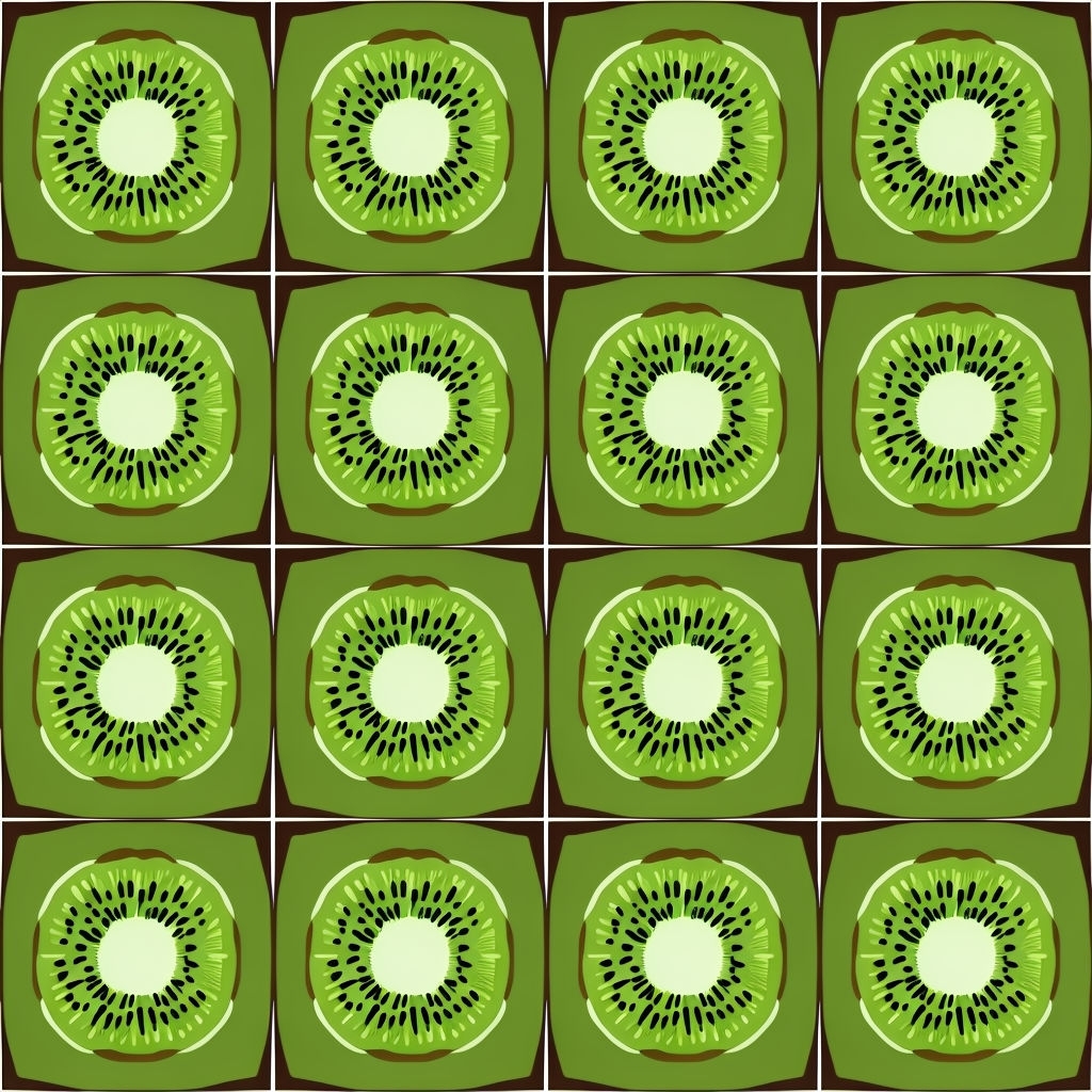Vibrant Kiwi Slice Grid Pattern for Modern Design Seamless Patterns
