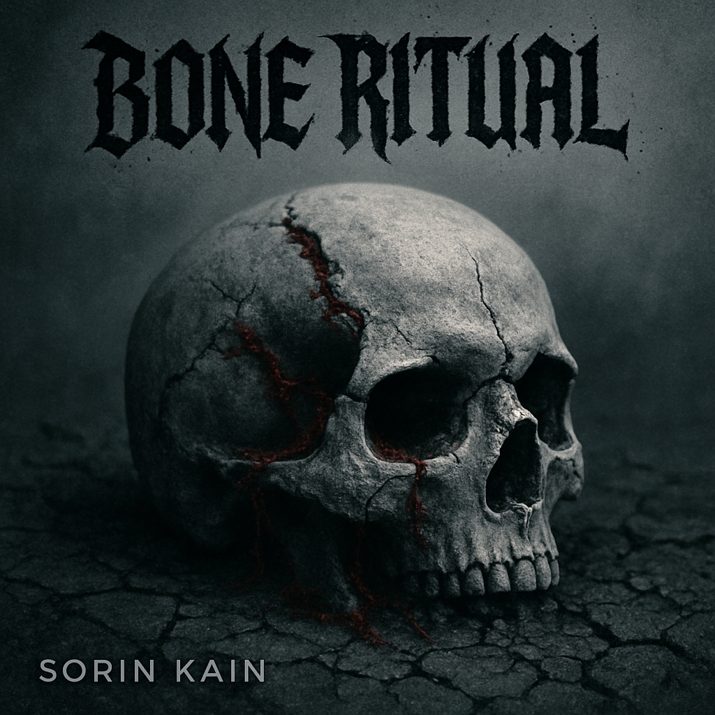 Detailed Skull with Blood Stitches for Dark Album Cover Art Spotify Album Cover