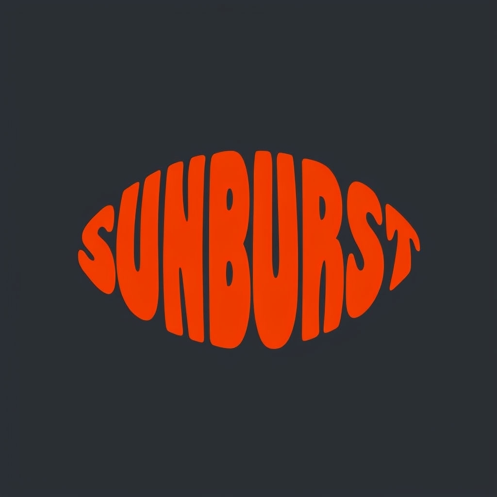 Bold Orange Sunburst Football Typography Logo