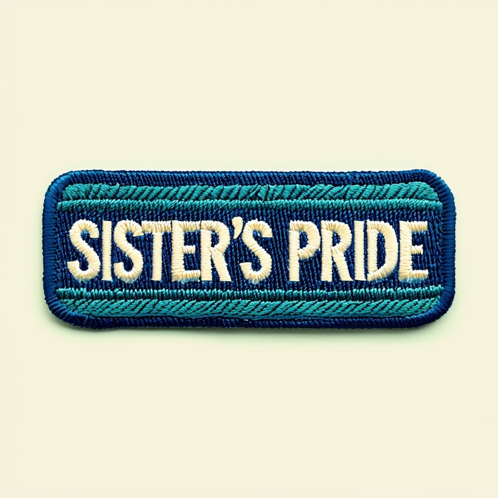 Sister's Pride Navy Blue Embroidered Patch Design for Hats