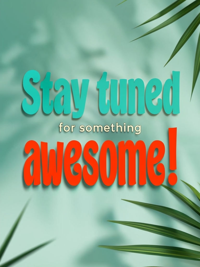 Motivational Stay Tuned Typography with Tropical Leaves Poster