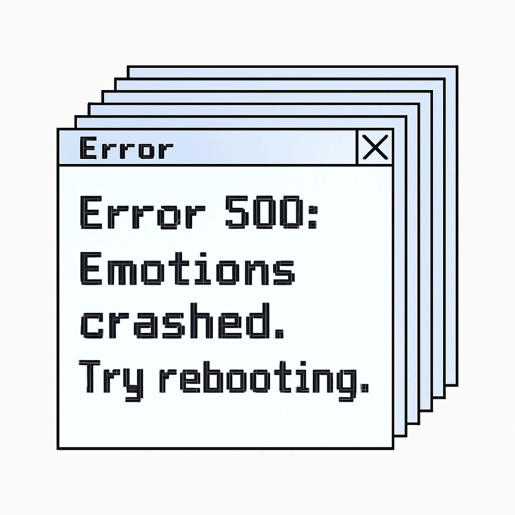 Retro Error 500 Computer Window Digital Illustration Sticker