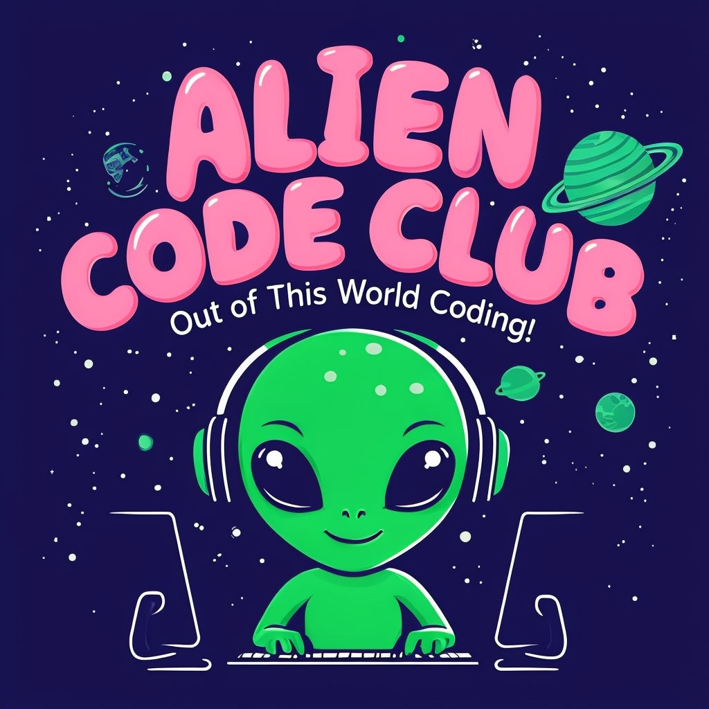 Friendly Alien Code Club Digital Logo Design