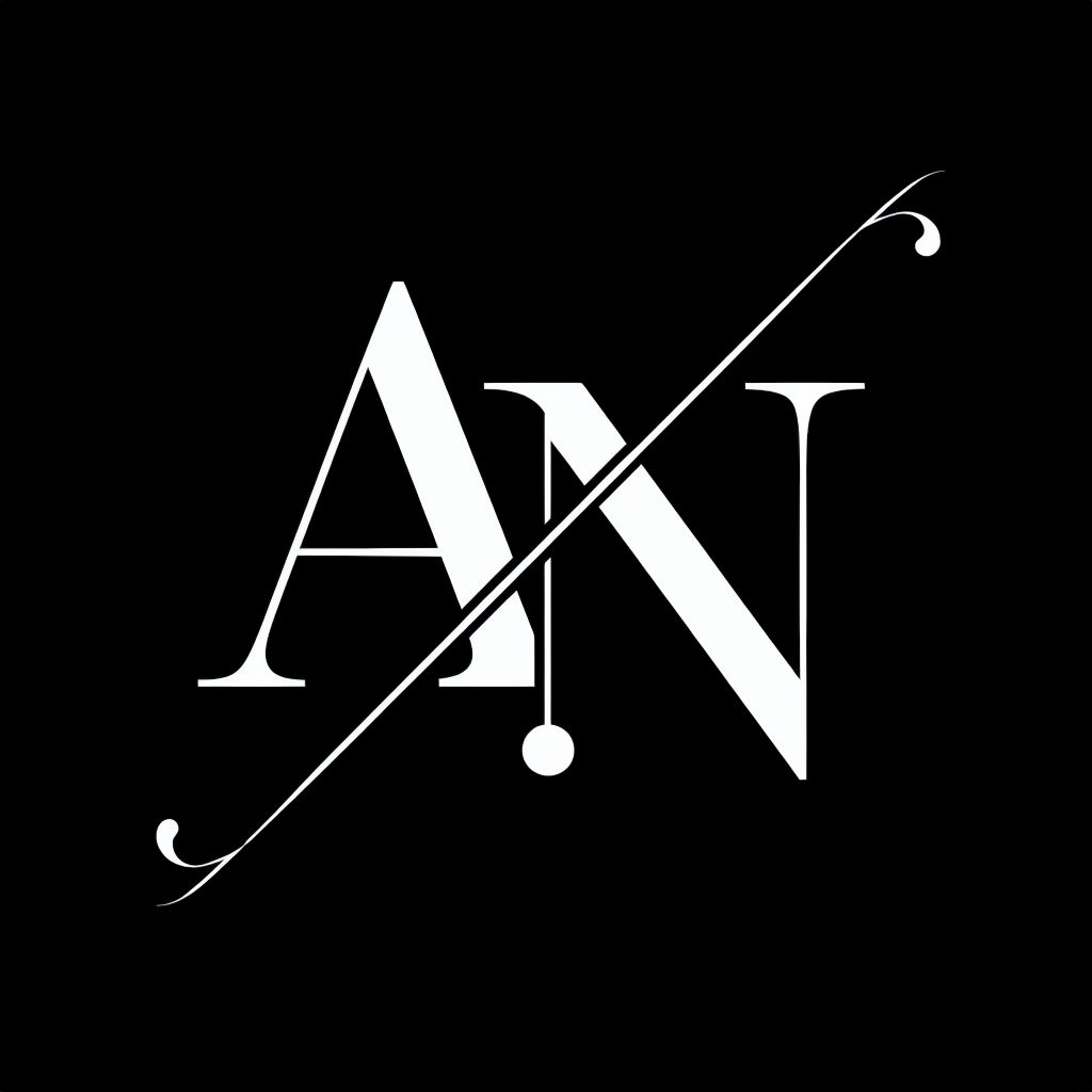 Elegant Minimalist AN Monogram Logo Design on Black Background Monogram