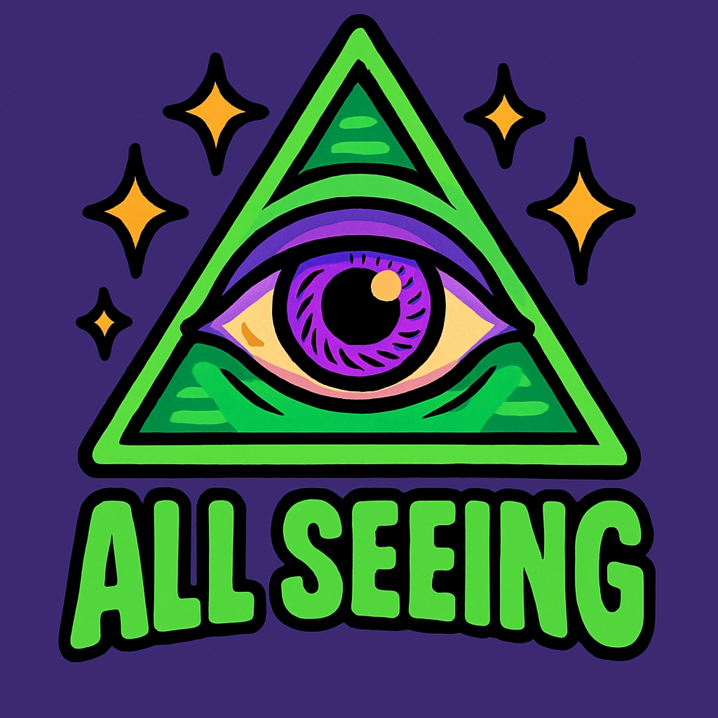 Psychedelic Eye and Cosmic Stars Neon Art Hat