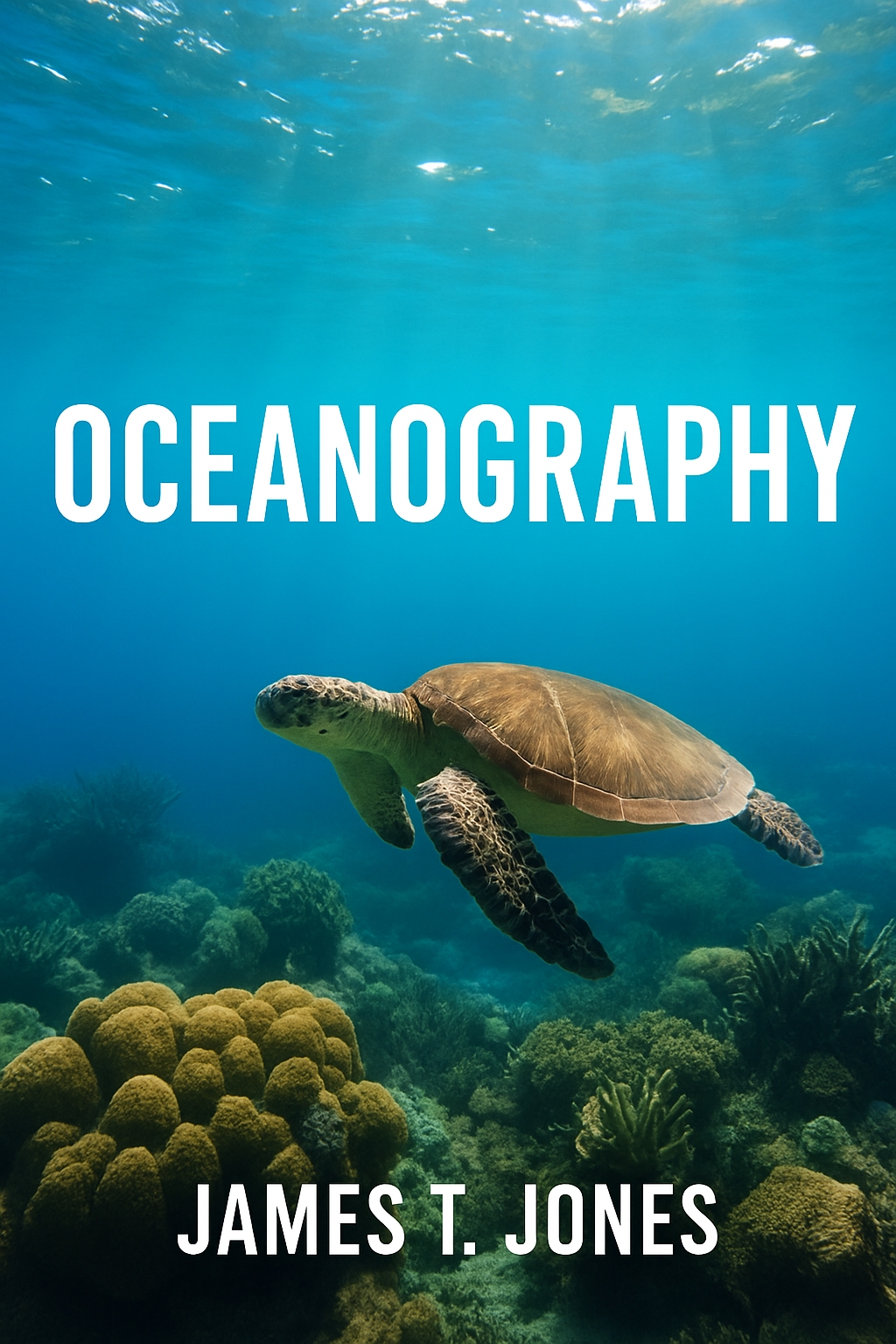 Realistic Underwater Scene with Sea Turtle for Oceanography EBook Cover