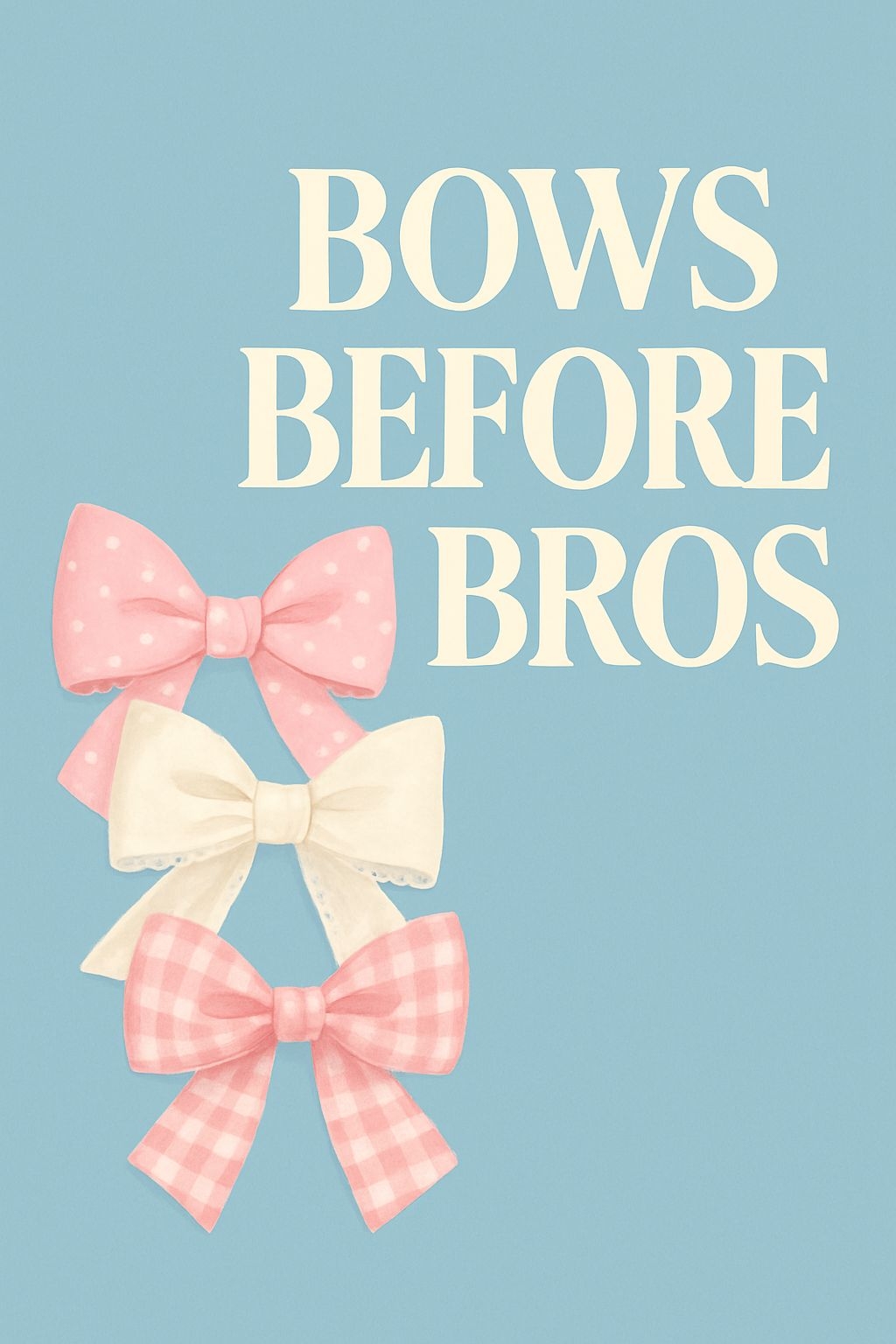 Coquette Bows Before Bros Digital Illustration Poster