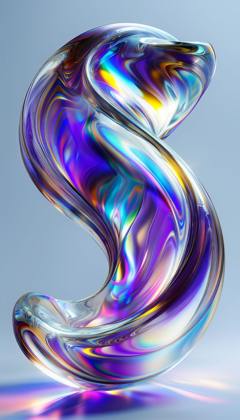 Iridescent Twisted Glass Bubble Close-Up Abstract Mobile Wallpaper