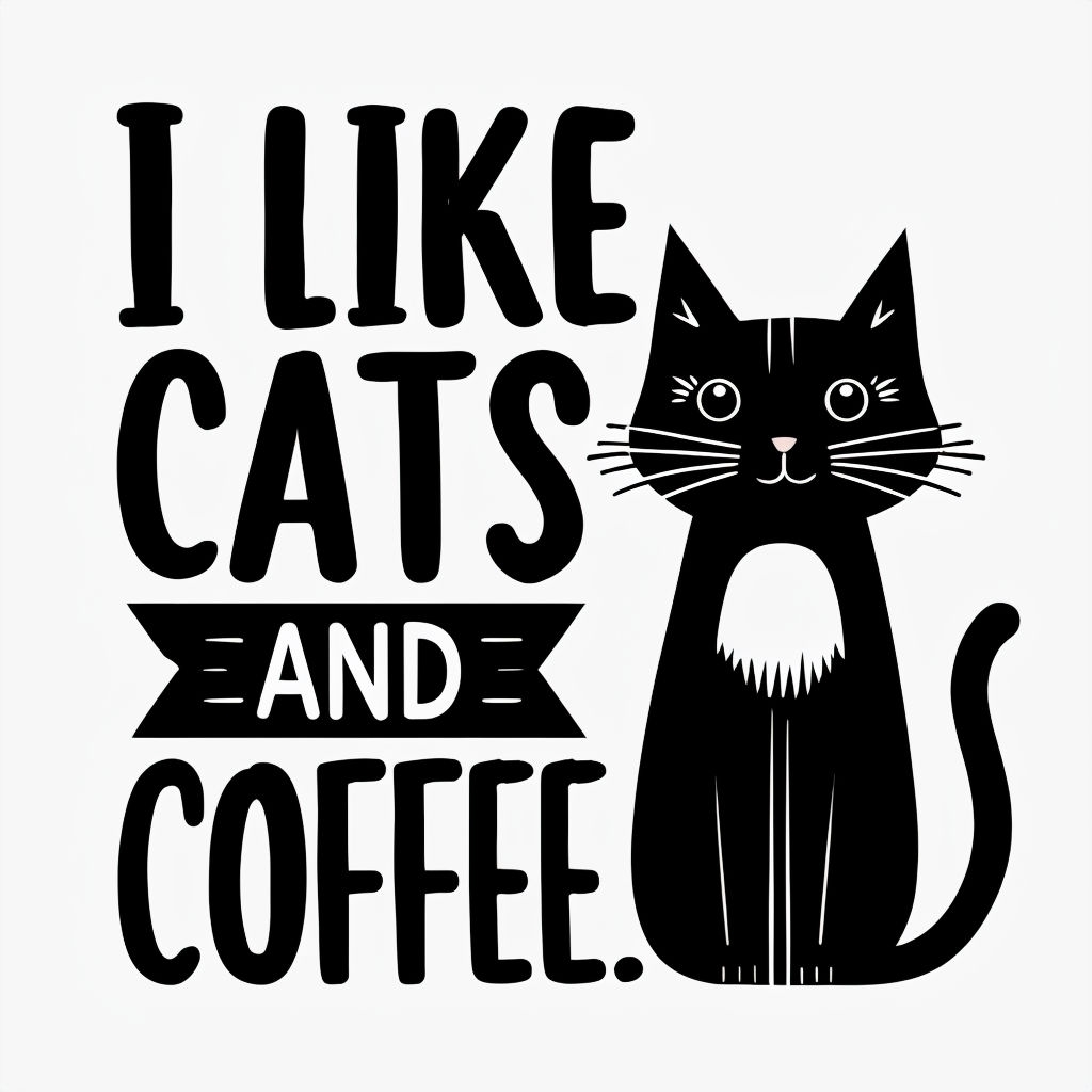 I Like Cats and Coffee Minimalist Design Mug