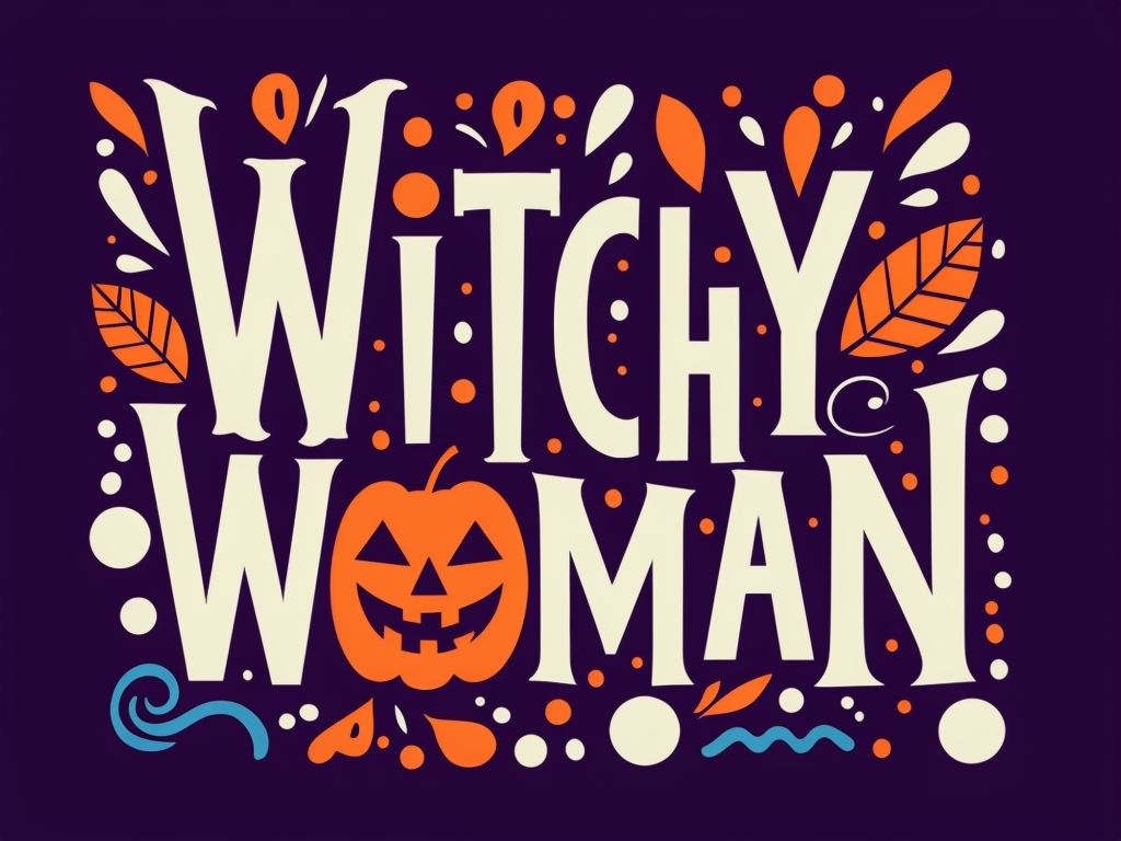 Whimsical Witchy Woman Halloween Design T-Shirt