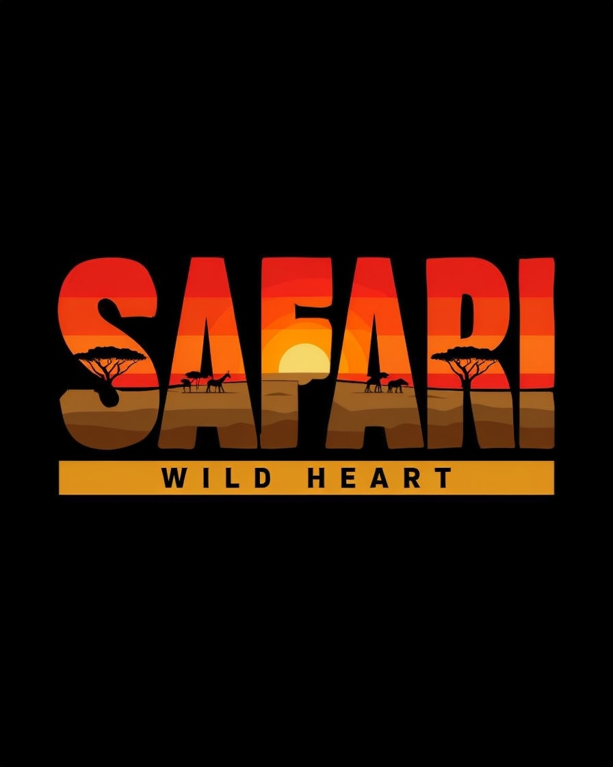 Safari Adventure Landscape Illustration T-Shirt