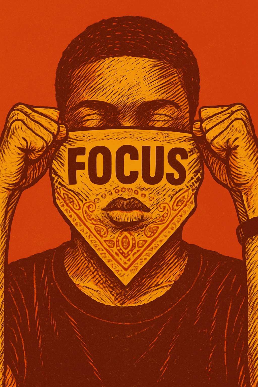 Empowering Woodcut Print Focus Illustration T-Shirt