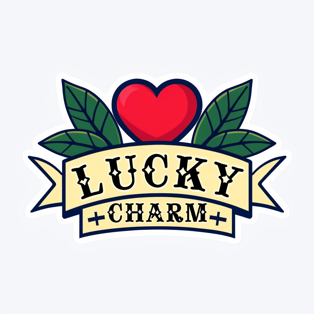 Playful Tattoo-Inspired Lucky Charm Graphic Logo Design
