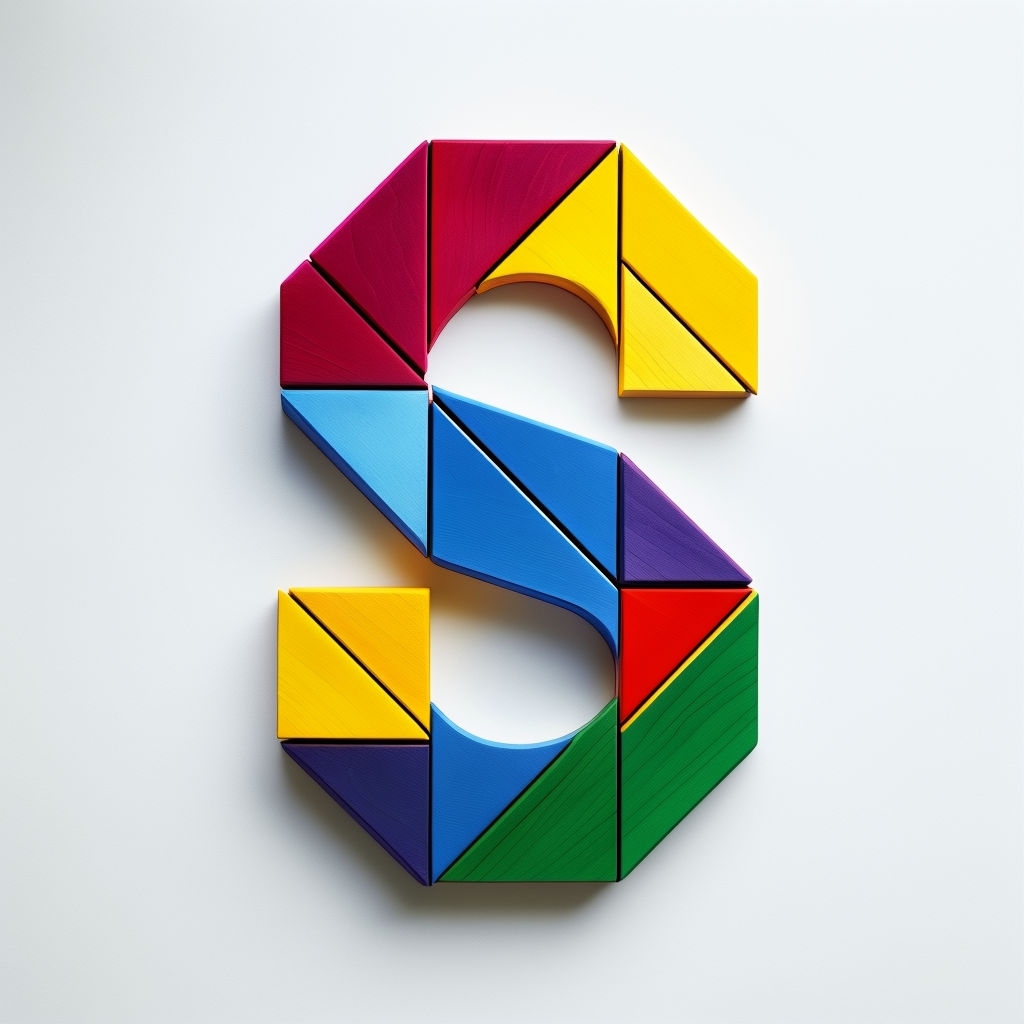 Vibrant Geometric S Monogram Design for Logo