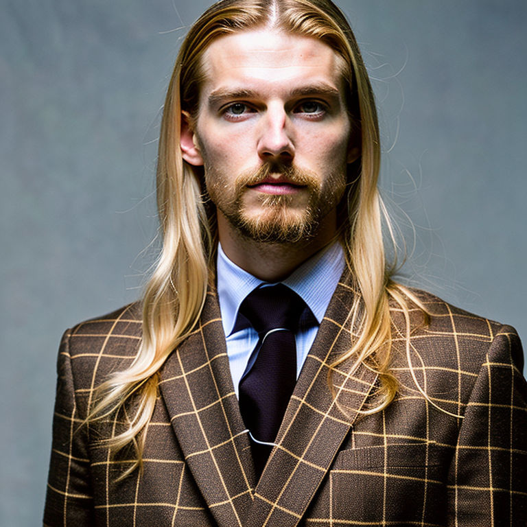 A 23 year old with long blonde hair from Sweden with a goate... by ...