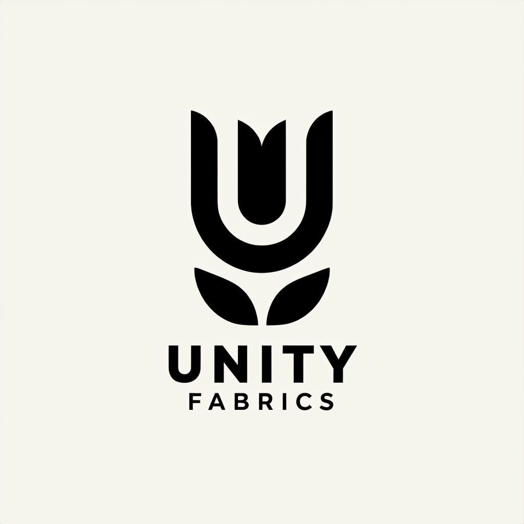 Stylized Black Tulip Unity Fabrics Minimalist Logo