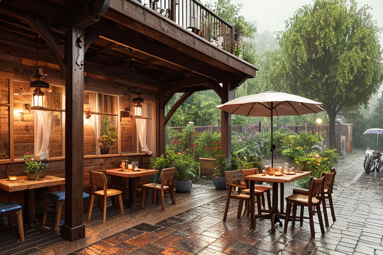 Make an image of a rustic cafe by 귀요미코난 - Playground