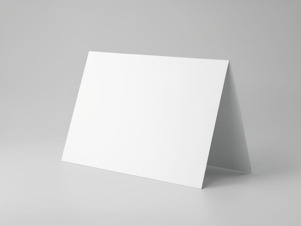 Elegant Minimalist White Greeting Card Mockup