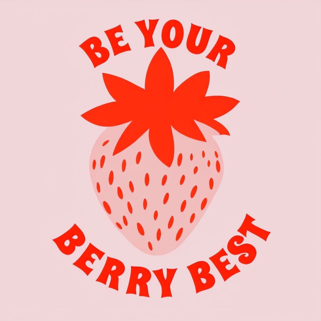 Be Your Berry Best Minimalist Strawberry T-Shirt