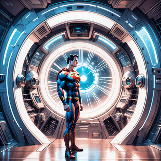 Superman inside an advanced spaceship interior by King Gerry - Playground