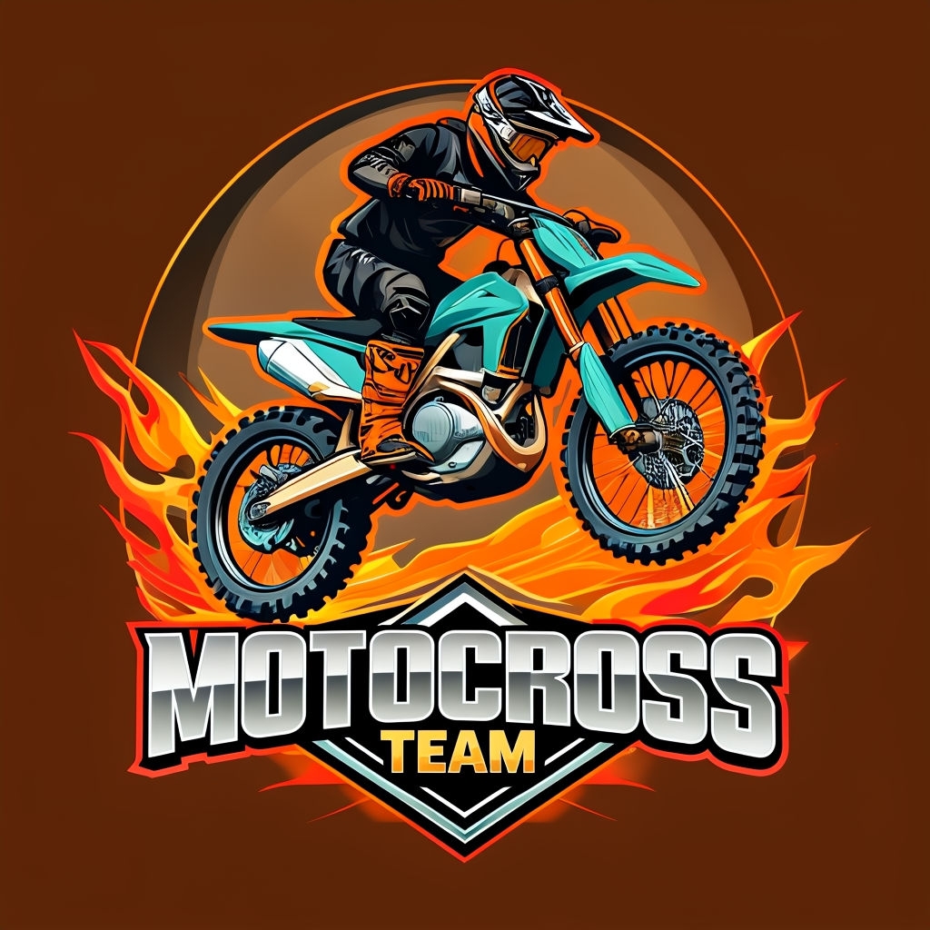 Energetic Motocross Team Rider Illustration Art