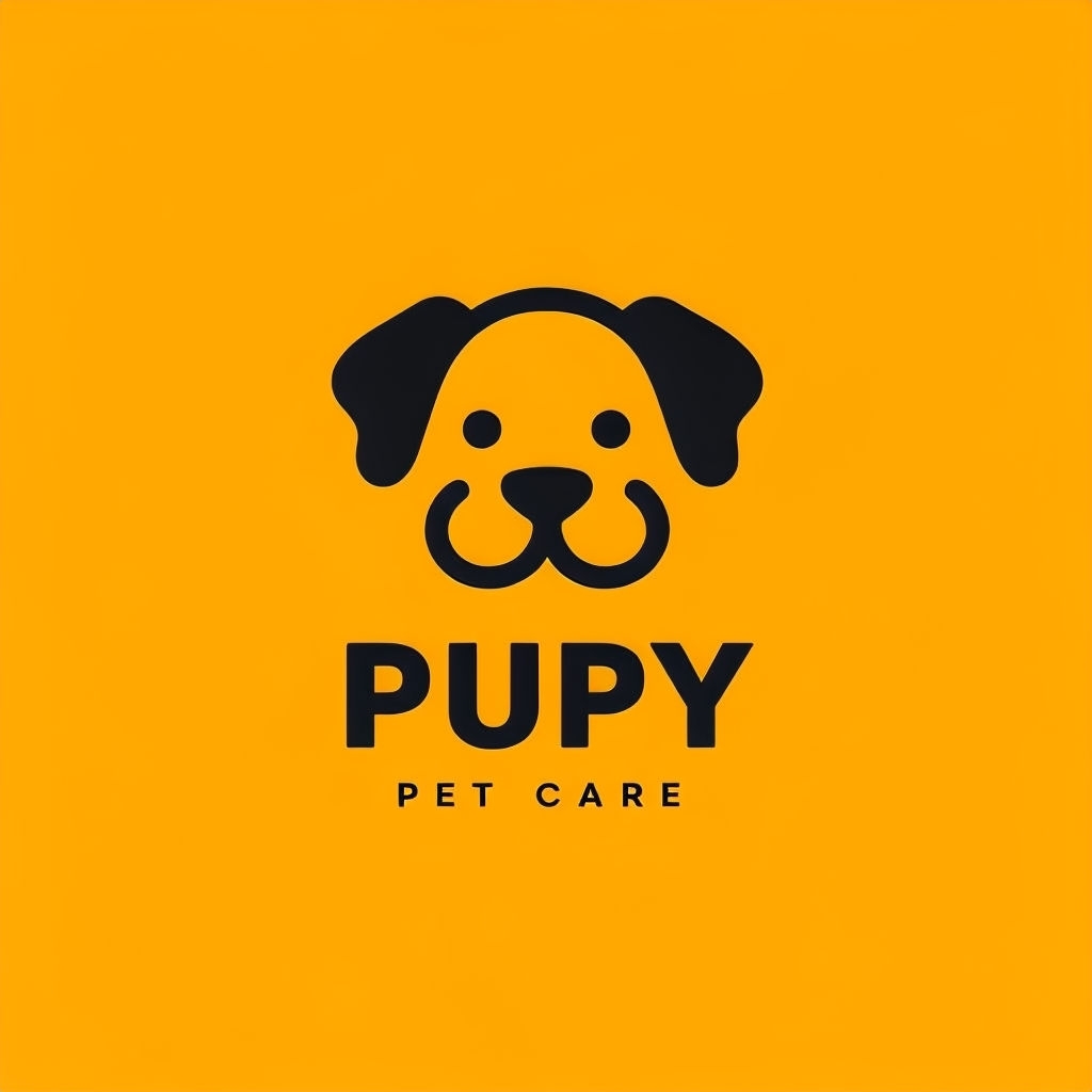 Stylish Black Puppy Face Minimalist Logo Design for Pet Care Logo